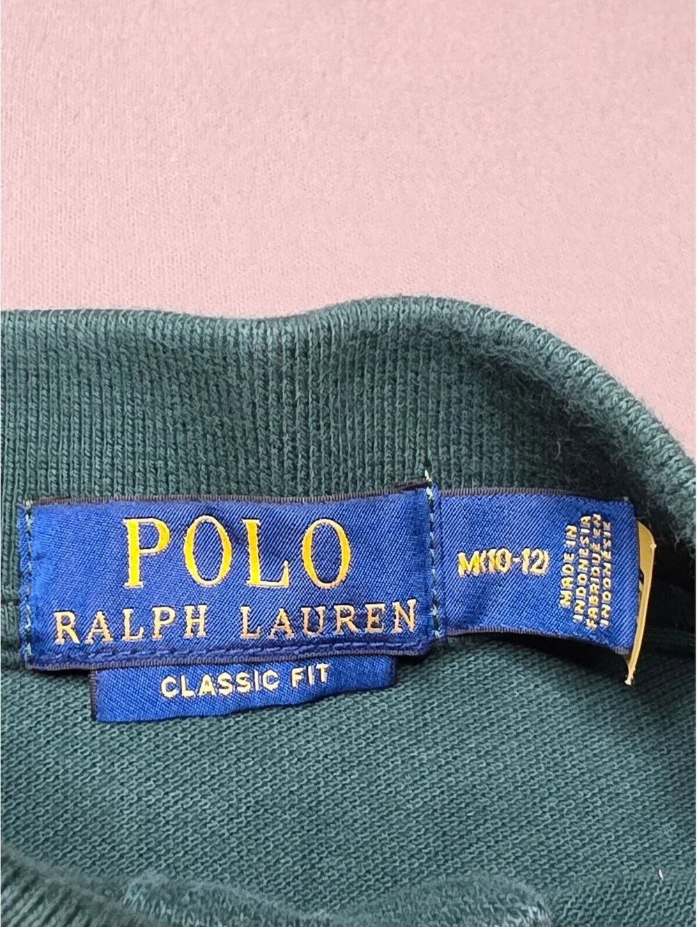 Polo Ralph Lauren Boys M 10-12 Green Classic Fit Cotton Pony Polo Shirt